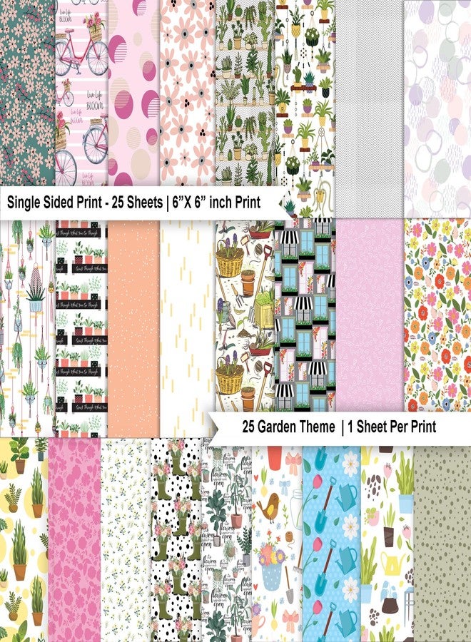 Inkdotpot مجموعة ورق قصاصات Inkdotpot مكونة من 25 ورقة بتصميم حديقة، مقاس 6x6، ورق قصاصات أحادي الجانب - ورق مقوى ملون، ورق قصاصات، ورق زخرفي، لوازم صنع البطاقات، ورق للمذكرات والحرف اليدوية - Image 2